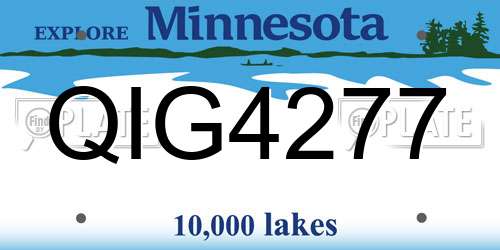 QIG4277 Minnesota License Plate