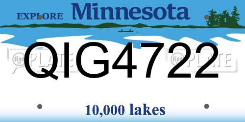 QIG4722 Minnesota License Plate