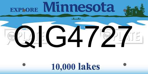 QIG4727 Minnesota License Plate