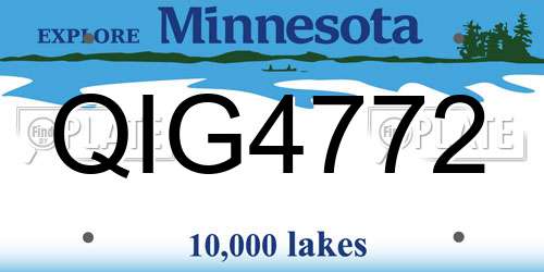 QIG4772 Minnesota License Plate