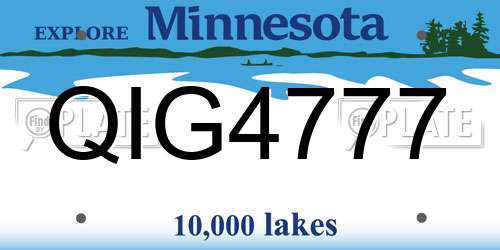 QIG4777 Minnesota License Plate