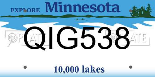 QIG538 Minnesota License Plate