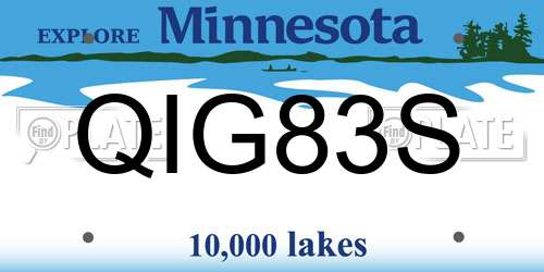 QIG83S Minnesota License Plate