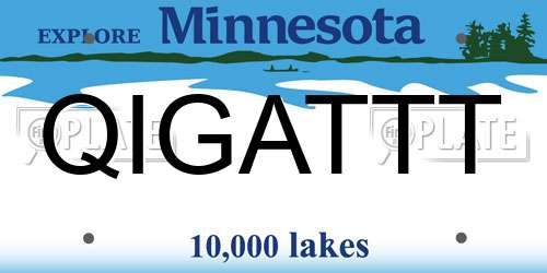 QIGATTT Minnesota License Plate