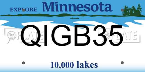 QIGB35 Minnesota License Plate