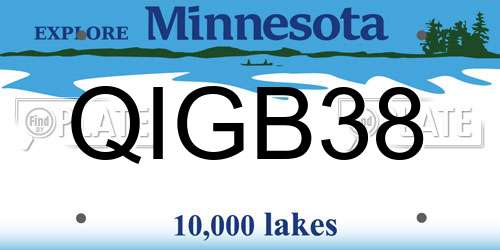 QIGB38 Minnesota License Plate