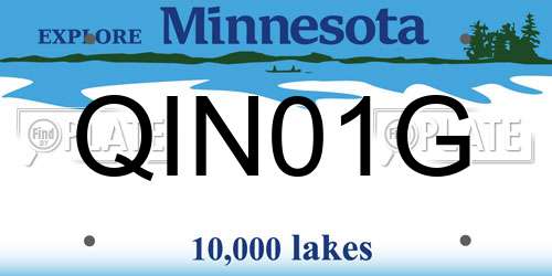 QIN01G Minnesota License Plate