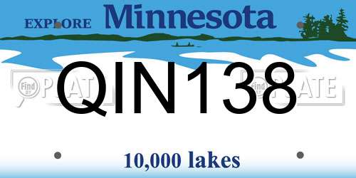 QIN138 Minnesota License Plate