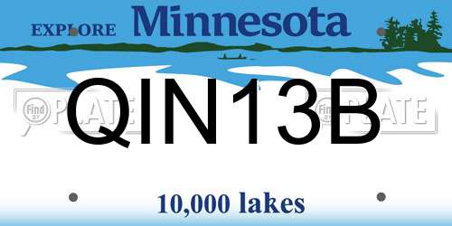 QIN13B Minnesota License Plate