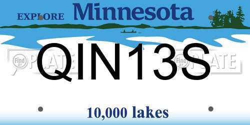 QIN13S Minnesota License Plate