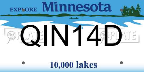 QIN14D Minnesota License Plate