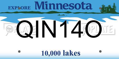 QIN14O Minnesota License Plate