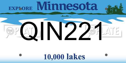 QIN221 Minnesota License Plate