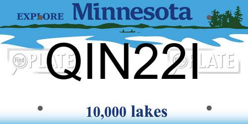 QIN22I Minnesota License Plate
