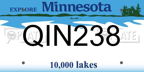QIN238 Minnesota License Plate
