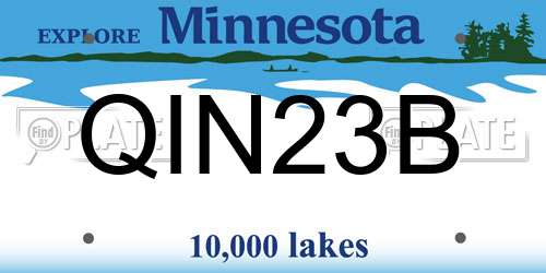 QIN23B Minnesota License Plate