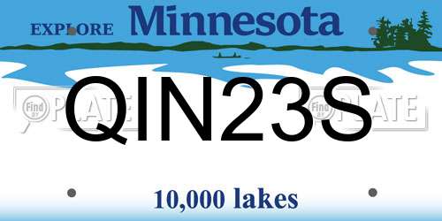 QIN23S Minnesota License Plate
