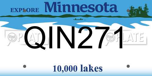 QIN271 Minnesota License Plate
