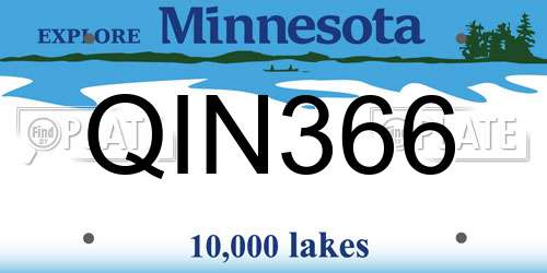 QIN366 Minnesota License Plate