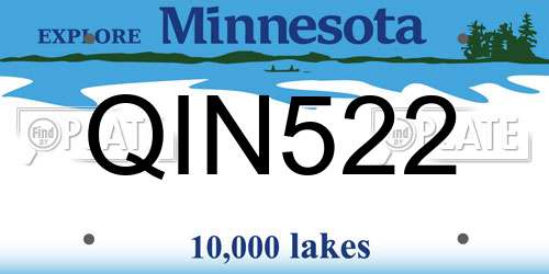 QIN522 Minnesota License Plate