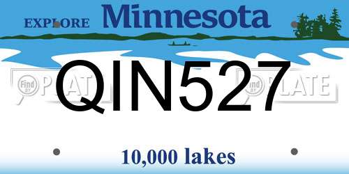 QIN527 Minnesota License Plate