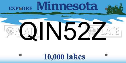 QIN52Z Minnesota License Plate