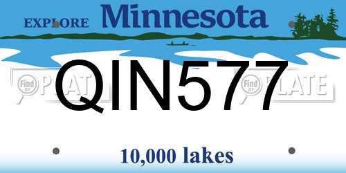 QIN577 Minnesota License Plate