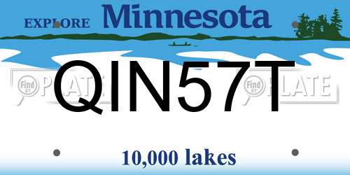 QIN57T Minnesota License Plate