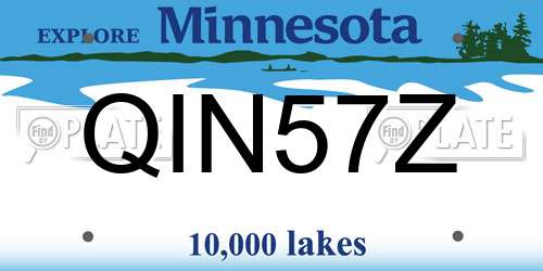 QIN57Z Minnesota License Plate