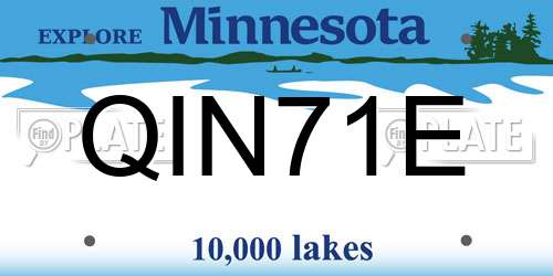 QIN71E Minnesota License Plate