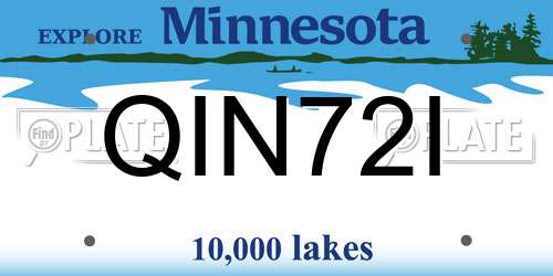 QIN72I Minnesota License Plate