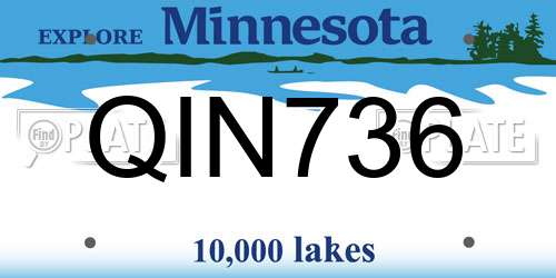 QIN736 Minnesota License Plate