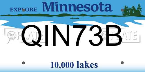 QIN73B Minnesota License Plate