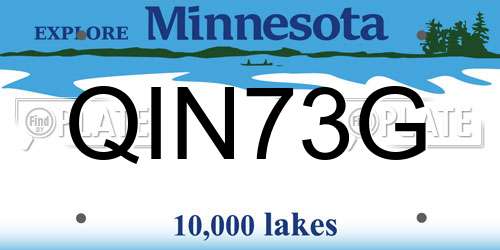 QIN73G Minnesota License Plate