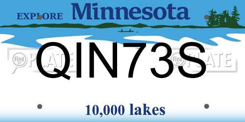 QIN73S Minnesota License Plate