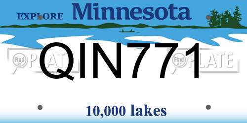 QIN771 Minnesota License Plate