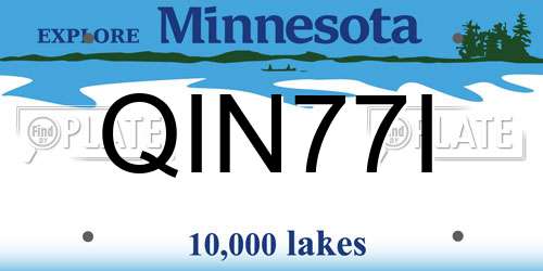 QIN77I Minnesota License Plate
