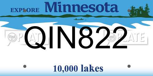 QIN822 Minnesota License Plate