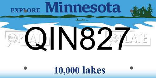 QIN827 Minnesota License Plate