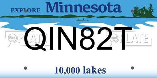 QIN82T Minnesota License Plate