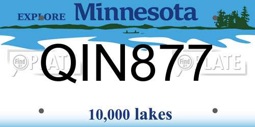 QIN877 Minnesota License Plate