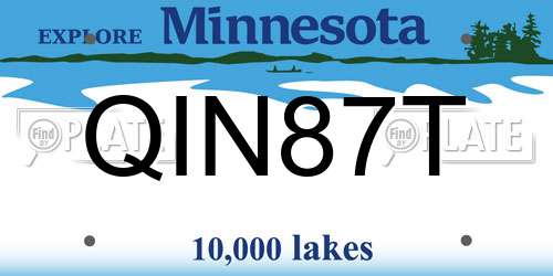 QIN87T Minnesota License Plate