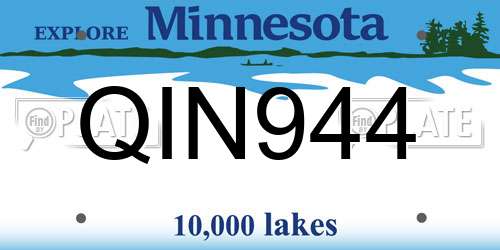 QIN944 Minnesota License Plate