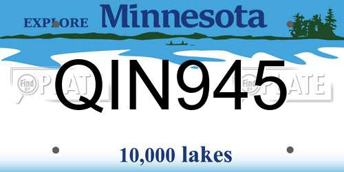 QIN945 Minnesota License Plate