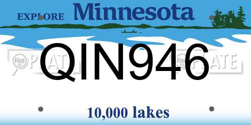 QIN946 Minnesota License Plate
