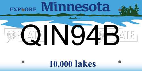 QIN94B Minnesota License Plate