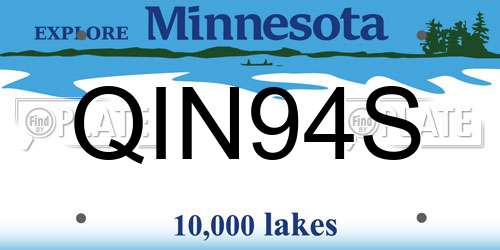 QIN94S Minnesota License Plate