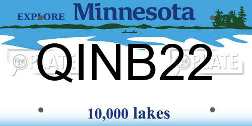 QINB22 Minnesota License Plate