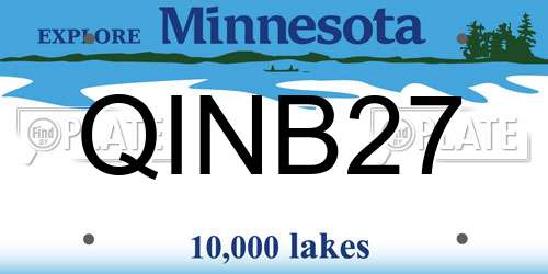 QINB27 Minnesota License Plate