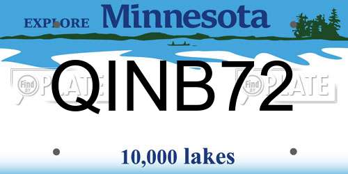 QINB72 Minnesota License Plate